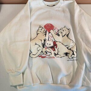 Vintage Kittens and Yarn Sweatshirt and Pants no tags looks to be size small